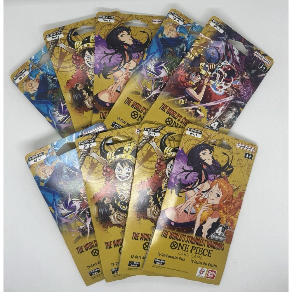 Lot OF 9 One Piece TCG The World's Strongest Warriors OP-17 Booster Blister Pac